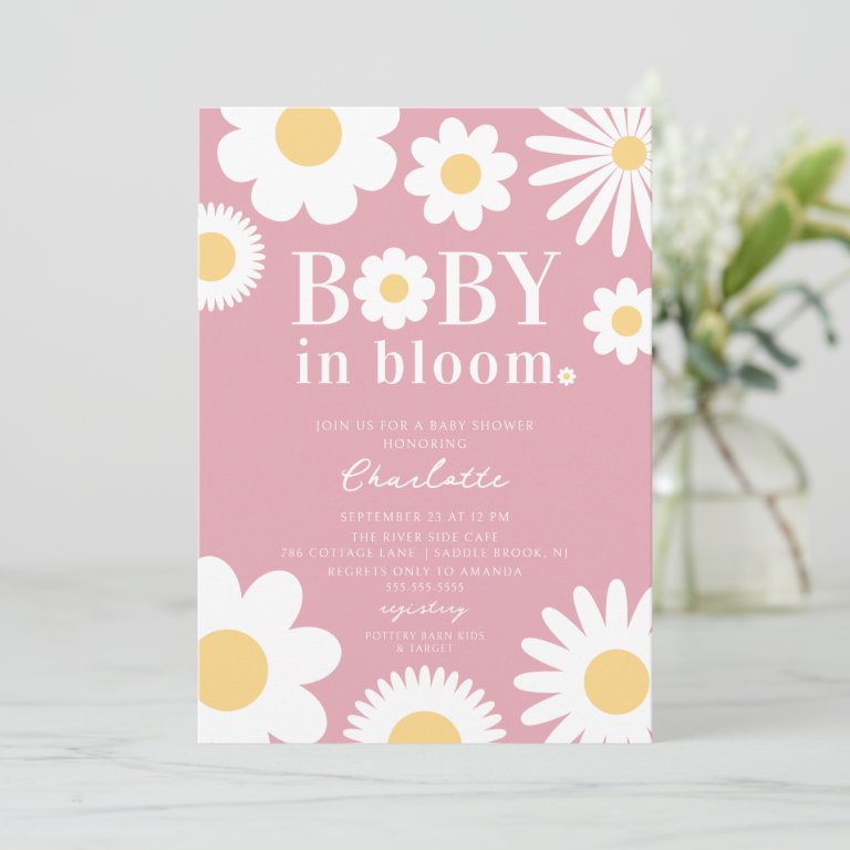 Baby In Bloom Baby Shower Invitation