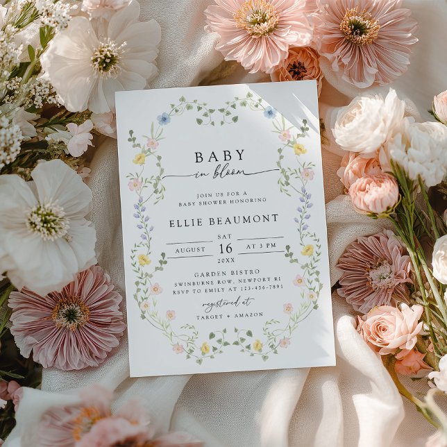Baby in Bloom Baby Shower Invitation (Creator Uploaded)