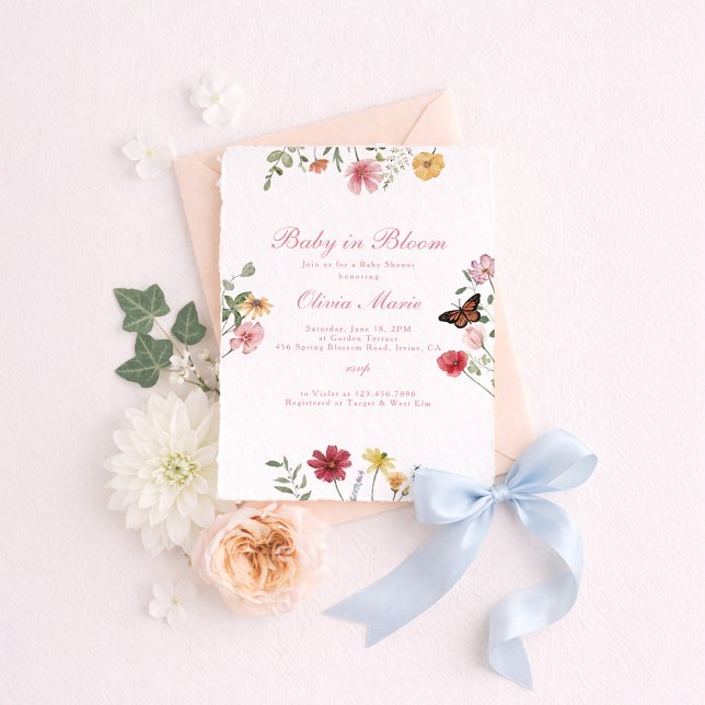 Baby in Bloom Baby Shower Invitation (Creator Uploaded)