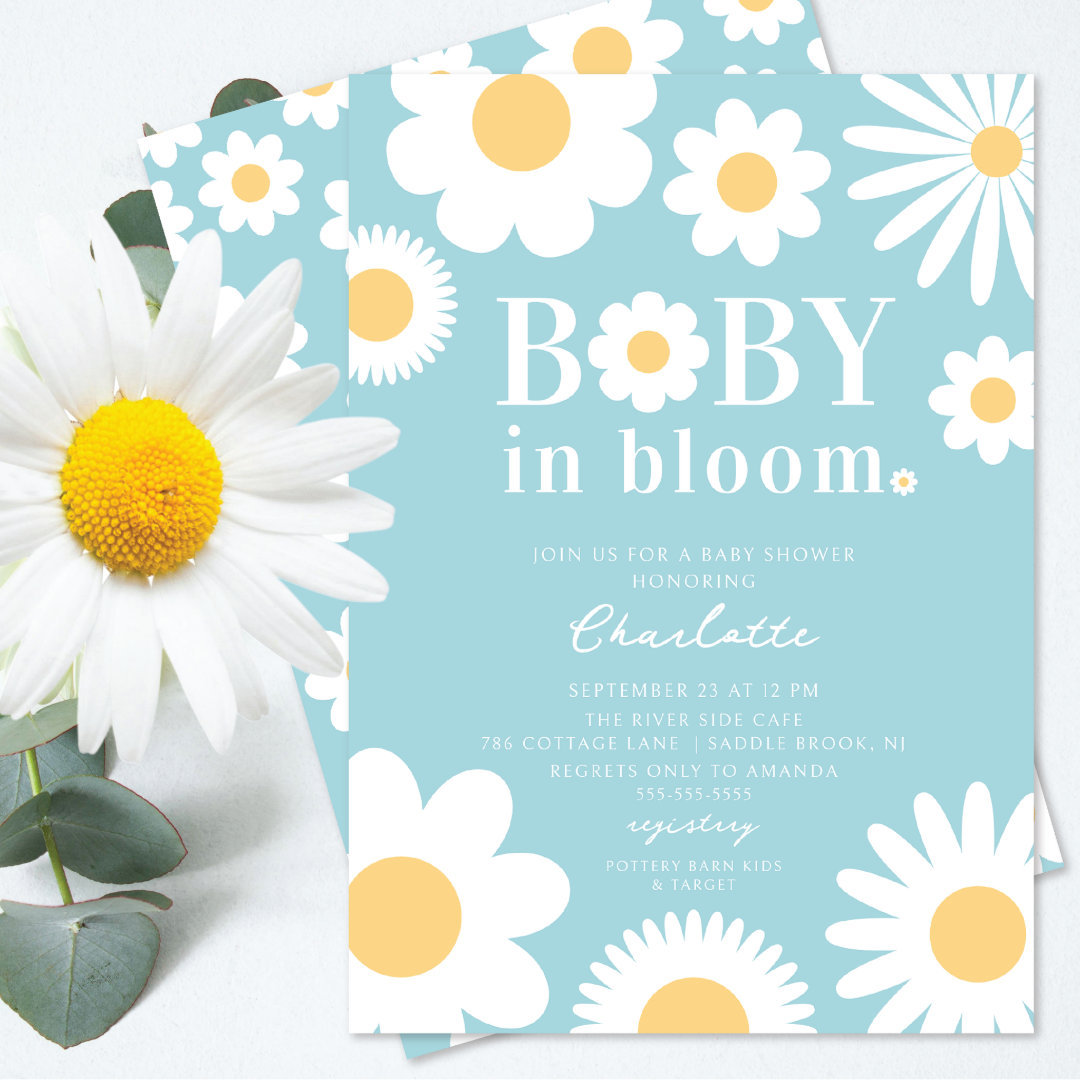 Baby In Bloom Baby Shower Invitation