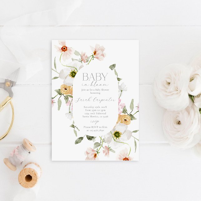 Baby in Bloom Baby Shower Invitation (Creator Uploaded)