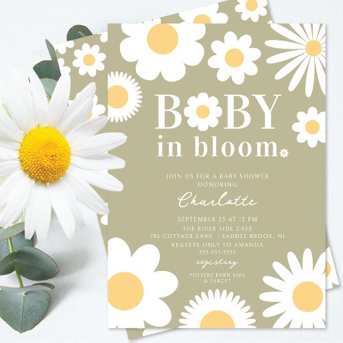 Baby In Bloom Baby Shower Invitation