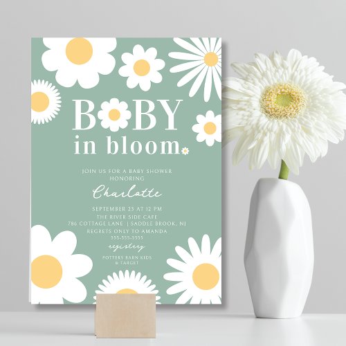 Baby In Bloom Baby Shower Invitation