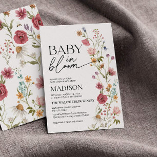 Baby in Bloom   baby Shower Invitation