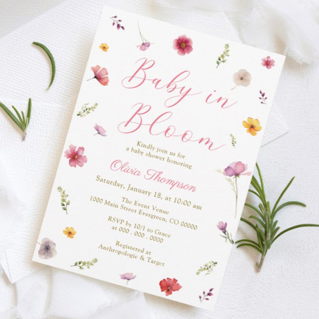 Baby in Bloom Baby Shower Invitation (Creator Uploaded)