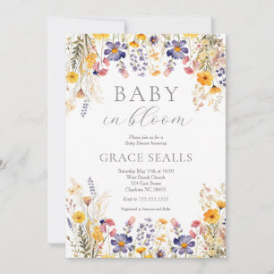 baby in Bloom Baby Shower Invitation