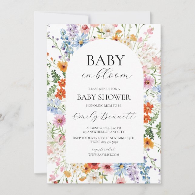 Baby in Bloom Baby Shower Invitation  (Front)