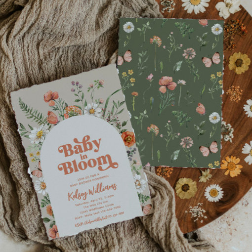 Baby In Bloom Baby Shower Invitation Wild Baby Zazzle