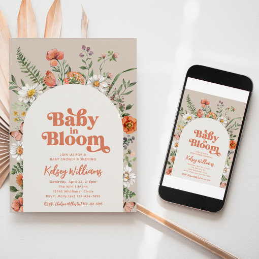 Baby In Bloom Baby Shower Invitation Wild Baby Zazzle