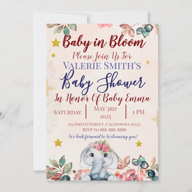 Baby In Bloom Baby Shower Invitations! Invitation (Front)