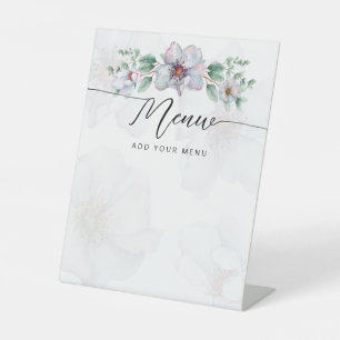 Baby in bloom Baby Shower Menu Pedestal Sign