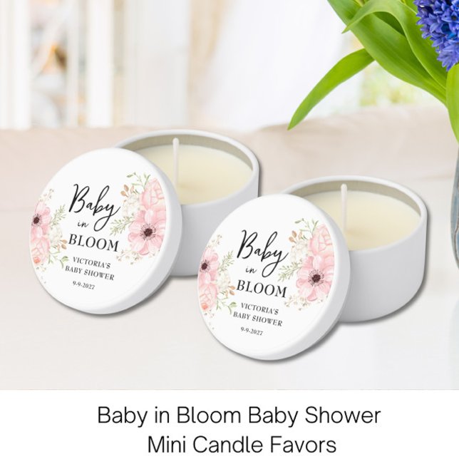 Baby in Bloom Baby Shower Mini Candle Favors (Creator Uploaded)