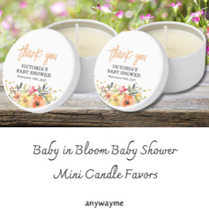 Baby in Bloom Baby Shower  Mini Candle Favors