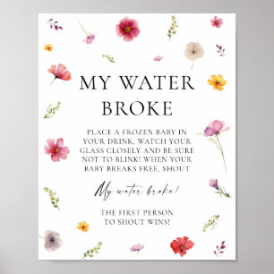 Baby in Bloom Baby Shower My Water Broke Game Poster