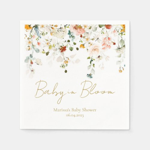 Baby in Bloom Baby Shower Napkins