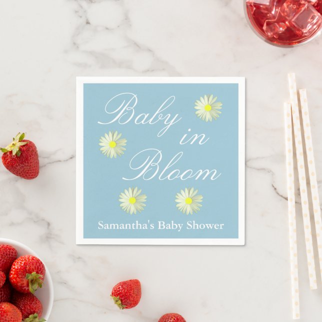 Baby In Bloom Baby Shower Napkins (Insitu)