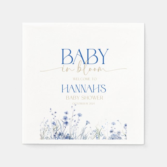 Baby in Bloom Baby Shower napkins (Front)