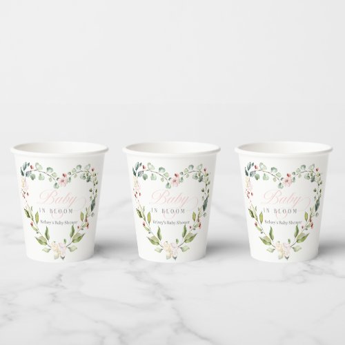 Baby In Bloom Baby Shower Paper Cups
