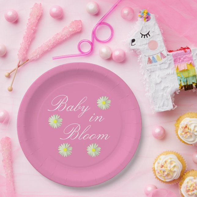 Baby In Bloom Baby Shower Paper Plates (Party)