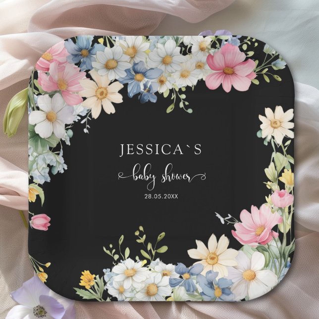 BABY IN BLOOM! Baby Shower Paper Plates (Wildflower, Baby Shower Paper Plates)