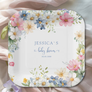 BABY IN BLOOM! Baby Shower Paper Plates