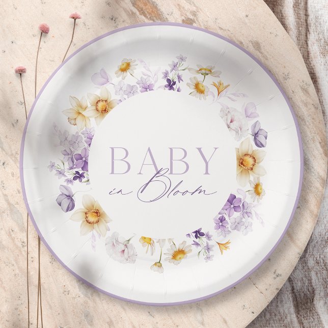BABY IN BLOOM - BABY SHOWER PAPER PLATES (Creator Uploaded)