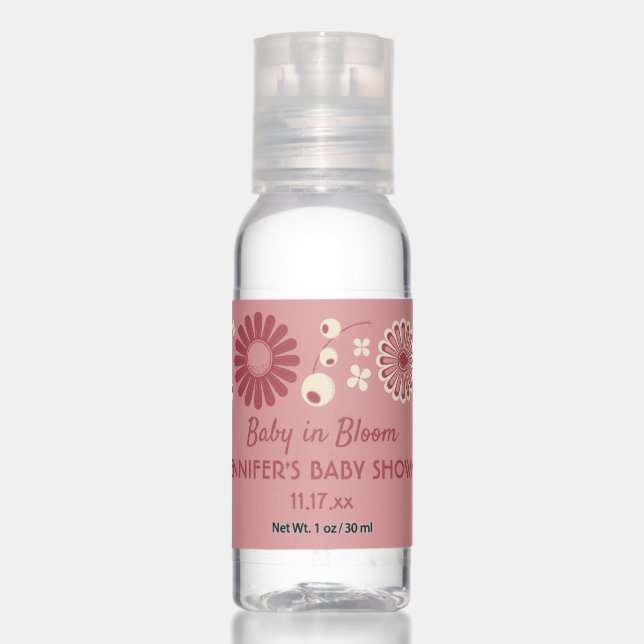 Baby in Bloom Baby Shower Party Favors Hand Sanitizer (Front)