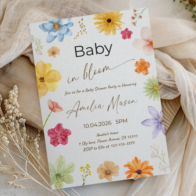 Baby in Bloom Baby Shower Party Invitation (Creator Uploaded)