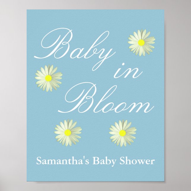 Baby In Bloom Baby Shower Poster (Front)