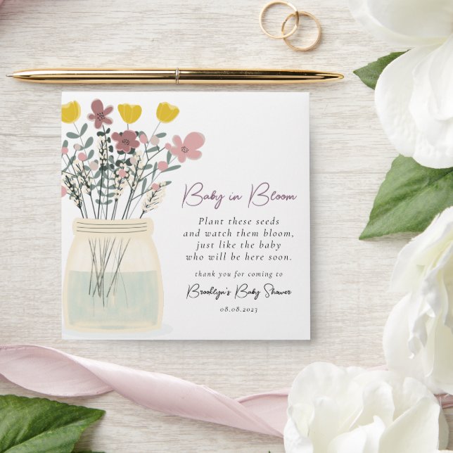 Baby in Bloom Baby Shower Seed Packet Favor Envelope Zazzle