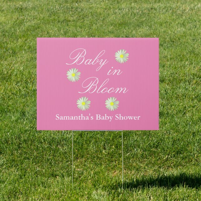 Baby In Bloom Baby Shower Sign (Insitu)