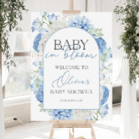 Baby in Bloom Baby Shower Sign, Blue Wildflower