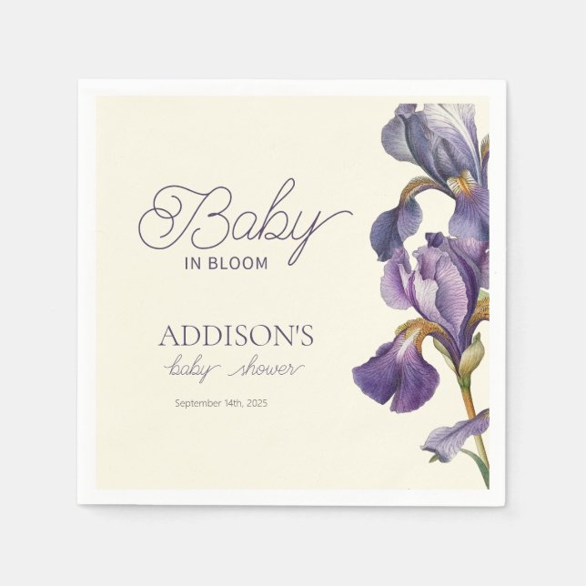 Baby In Bloom Baby Shower Spring summer floral Napkins (Front)