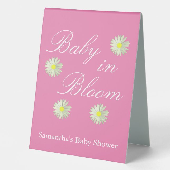 Baby In Bloom Baby Shower Table Tent (Front)