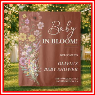 Baby in Bloom Baby Shower Tapestry