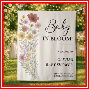 Baby in Bloom Baby Shower Tapestry