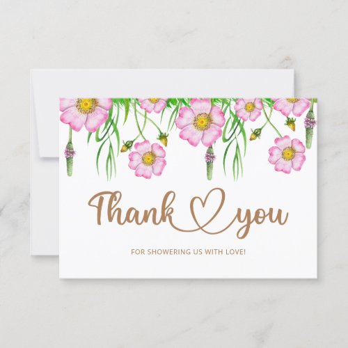  Baby In Bloom Baby Shower thank you card