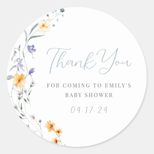 Baby in Bloom Baby Shower Thank You Classic Round Sticker