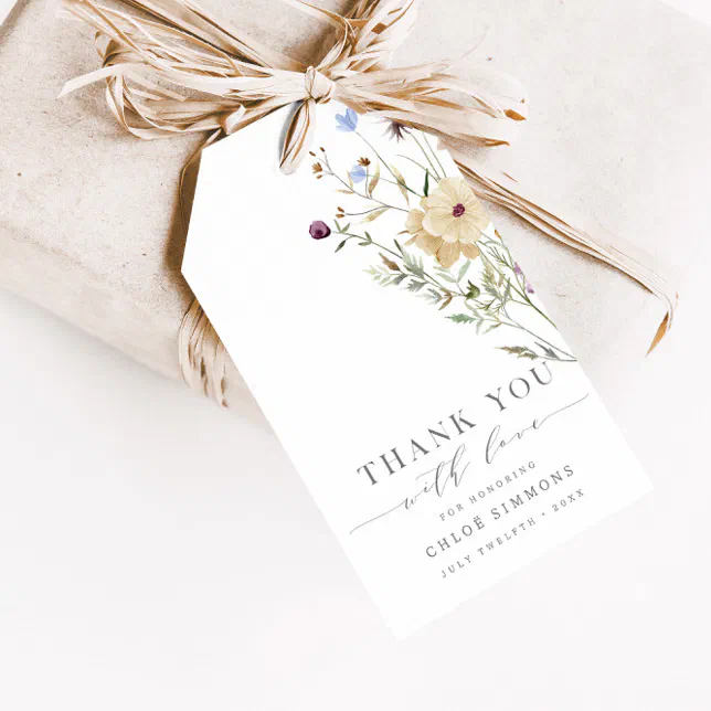Baby in Bloom Baby Shower Thank You Favor Gift Tags | Zazzle
