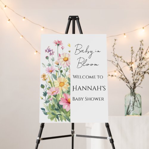 Baby in Bloom Baby Shower Welcome Foam Board