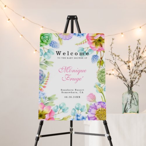 Baby In Bloom Baby Shower Welcome Sign