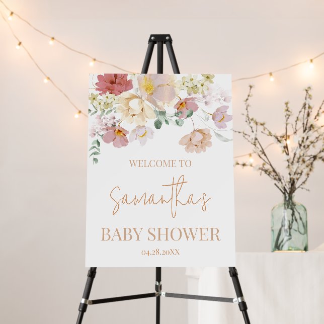 Baby in bloom Baby Shower Welcome Sign (In Situ (Stand))