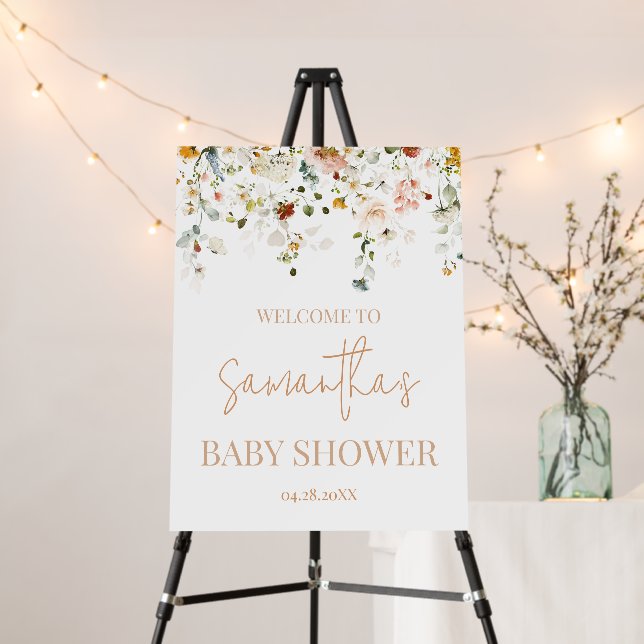 Baby in bloom Baby Shower Welcome Sign (In Situ (Stand))