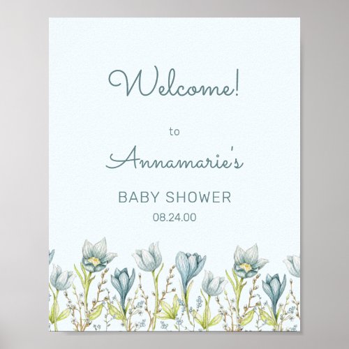 Baby in Bloom Baby Shower Welcome sign