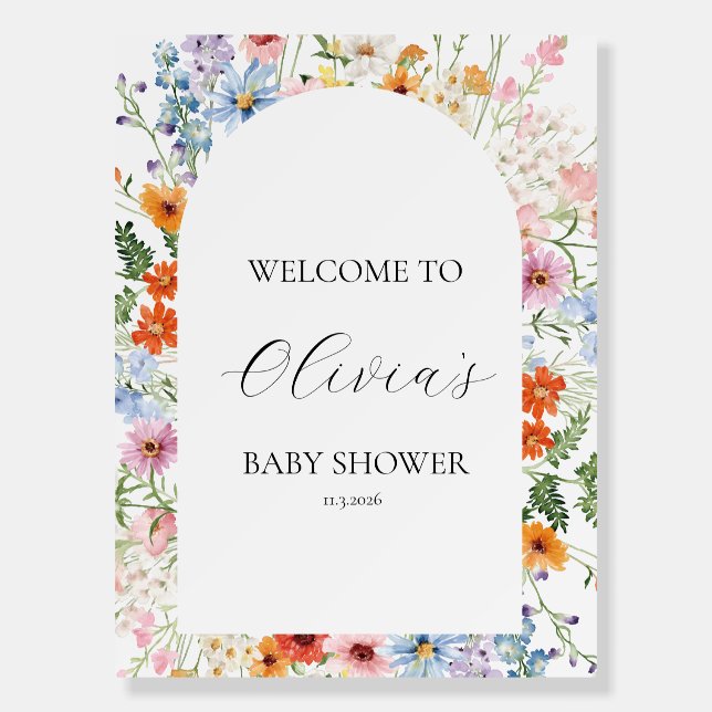 Baby In Bloom Baby Shower Welcome Sign (Front)