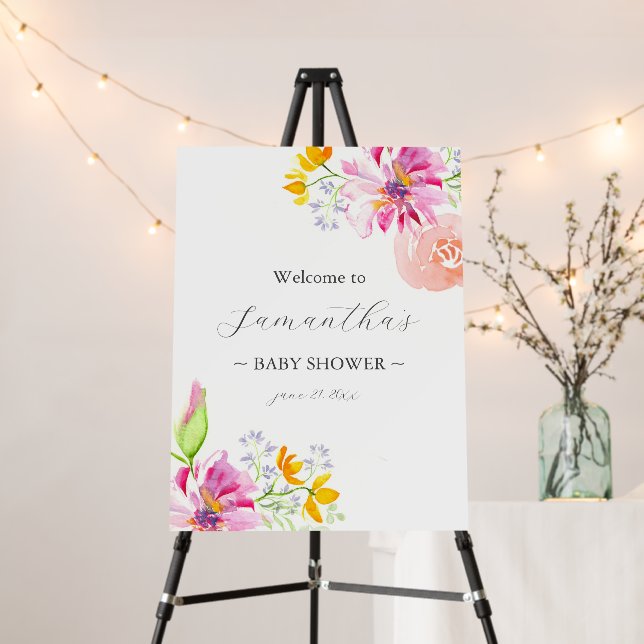 Baby in Bloom Baby Shower Welcome Sign (In Situ (Stand))
