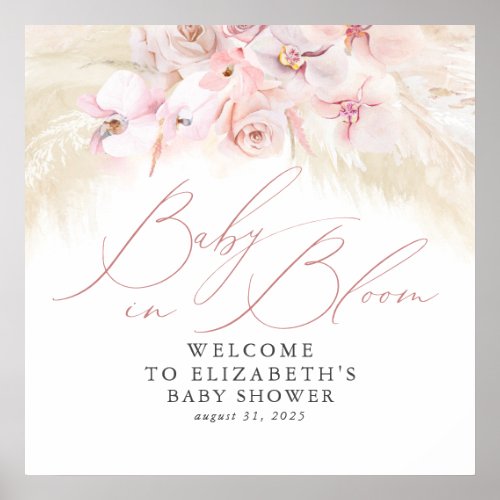 Baby in Bloom _ Baby Shower Welcome Sign