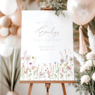 Baby in Bloom Baby Shower Welcome Sign, Editable Foam Board