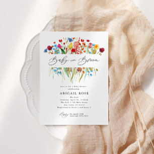 Baby in Bloom Baby Shower Wildflower Meadow Invitation