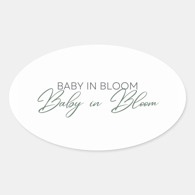 Baby in Bloom - Baby's Breath Oval Sticker (Front)